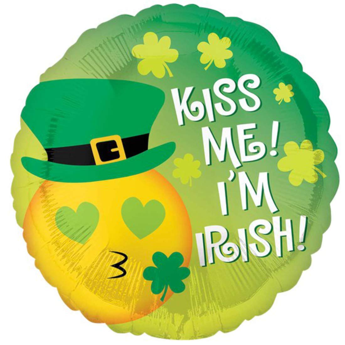 Amscan St. Patrick's Day 'Kiss Me I'm Irish' 18 Inch Foil Balloon - Perfect for Irish Themed Parties, Decorations & Celebrations