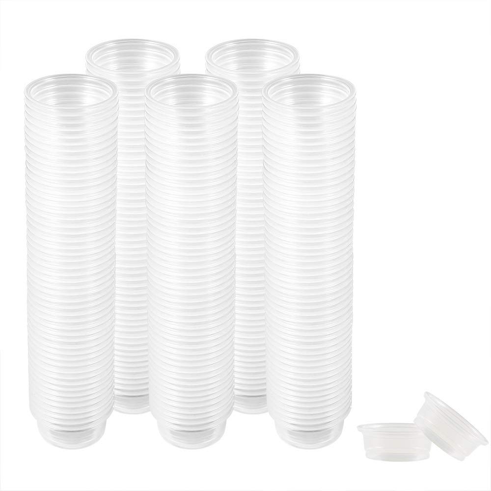 300 Pack 0.5 oz Plastic Reptile Feeding Cups - Food & Water Dishes for Crested Geckos, Lizards & Small Pets | Durable Replacement Cups for Terrarium & Habitat Accessories
