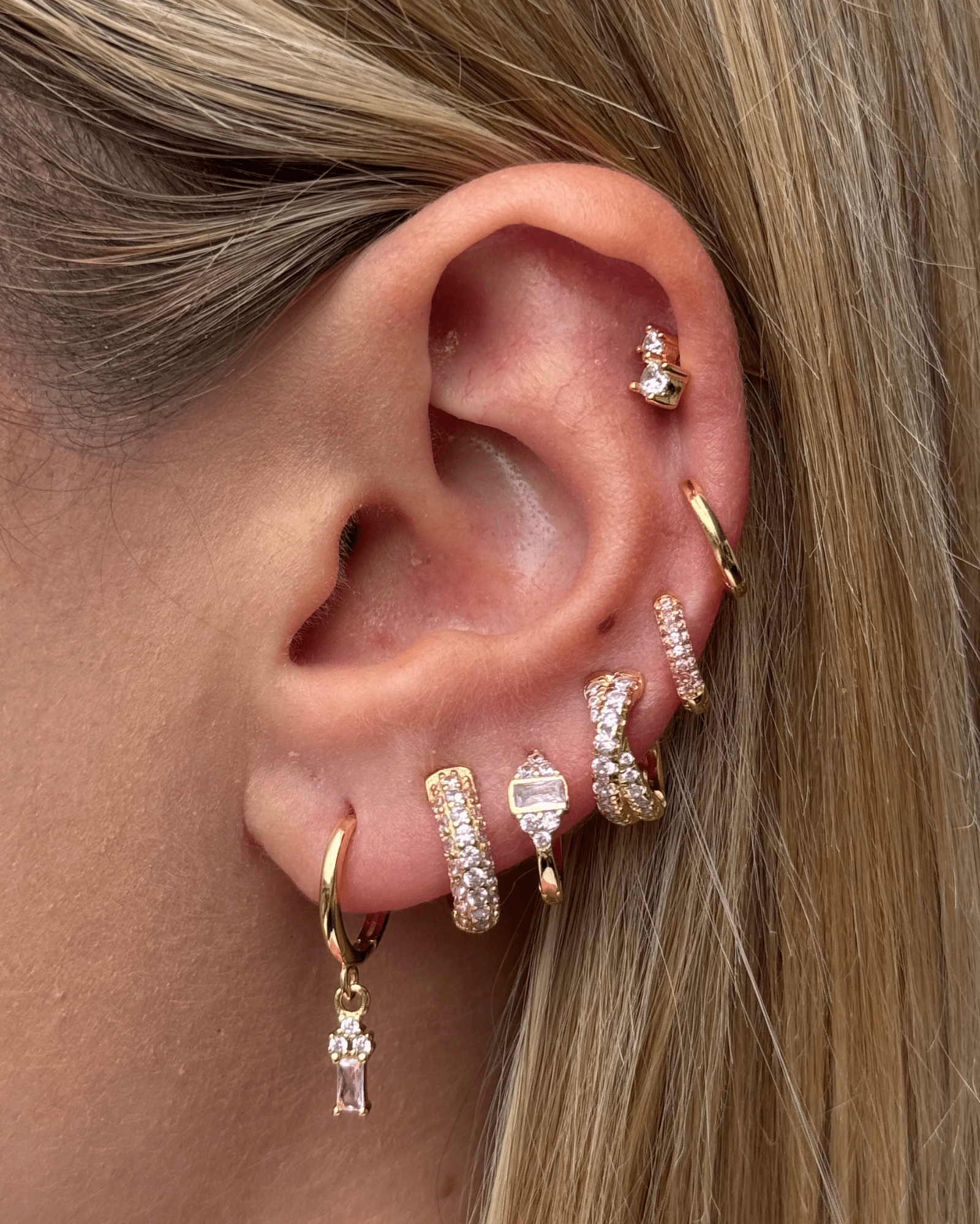 Izoa Carissa Huggie Earrings - 14K Gold Plated Baby Pink Hoop Earrings for Women | Perfect for Everyday Wear, Date Night & Gift Giving