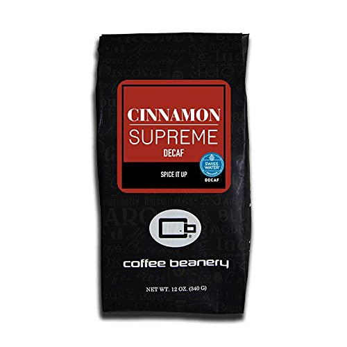 Premium Decaf Cinnamon Spice Flavored Coffee - 100% Arabica Medium Roast, 12oz Bag | Perfect for Morning Brew, Afternoon Pick-Me-Up & Cozy Evenings