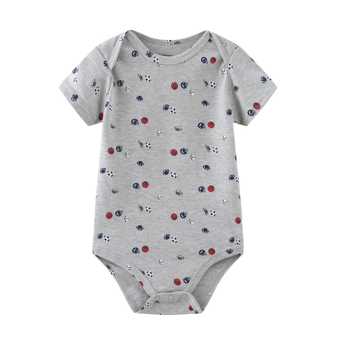 Kiddiezoom Newborn Baby Unisex Cotton Bodysuits 5-Pack - Soft Organic Cotton Onesies for Boys & Girls - Perfect Baby Shower Gift & Everyday Wear