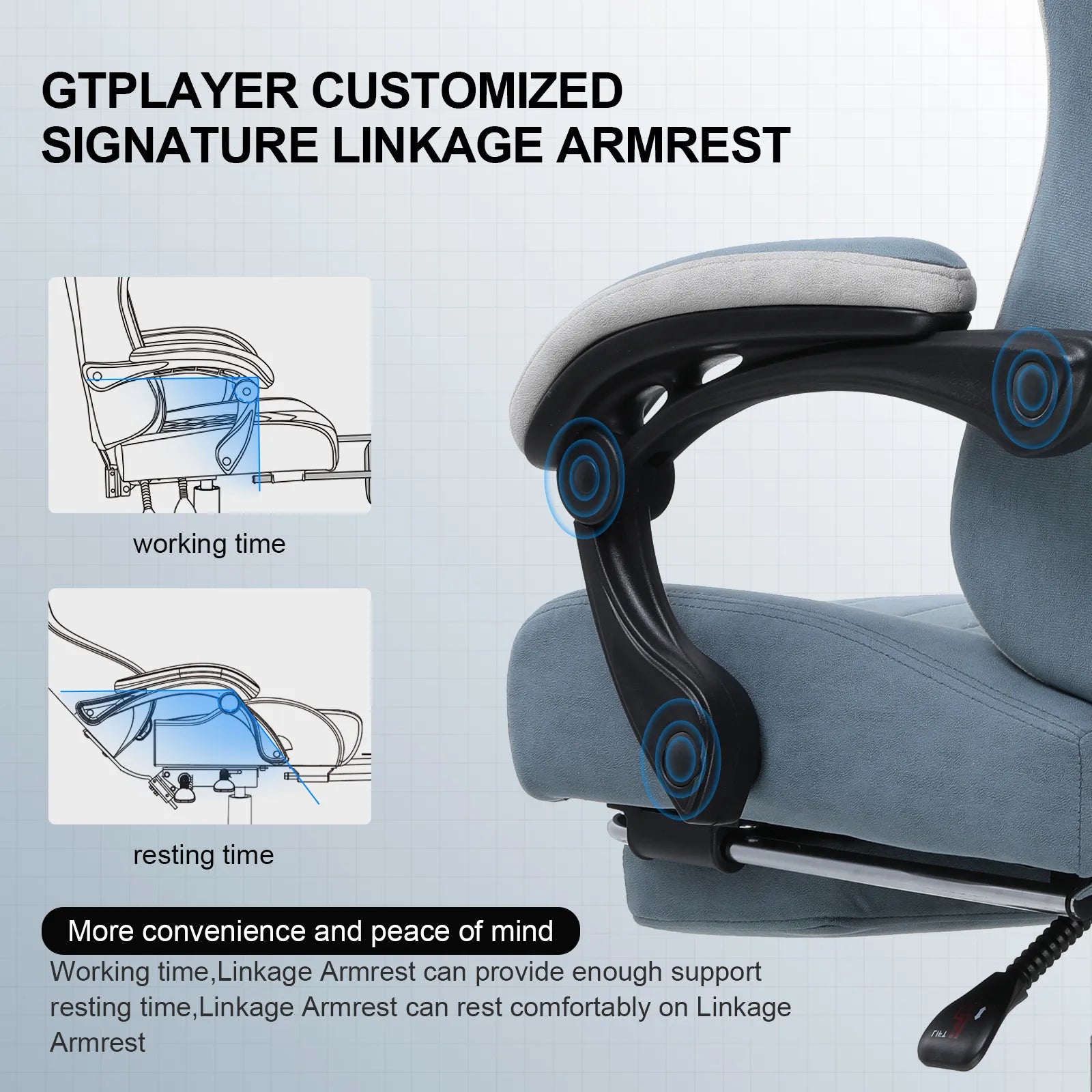 Ergonomic Adjustable Footrest LR002 - Comfortable Under Desk Foot Rest for Home & Office - Improve Posture & Reduce Fatigue While Working or Gaming