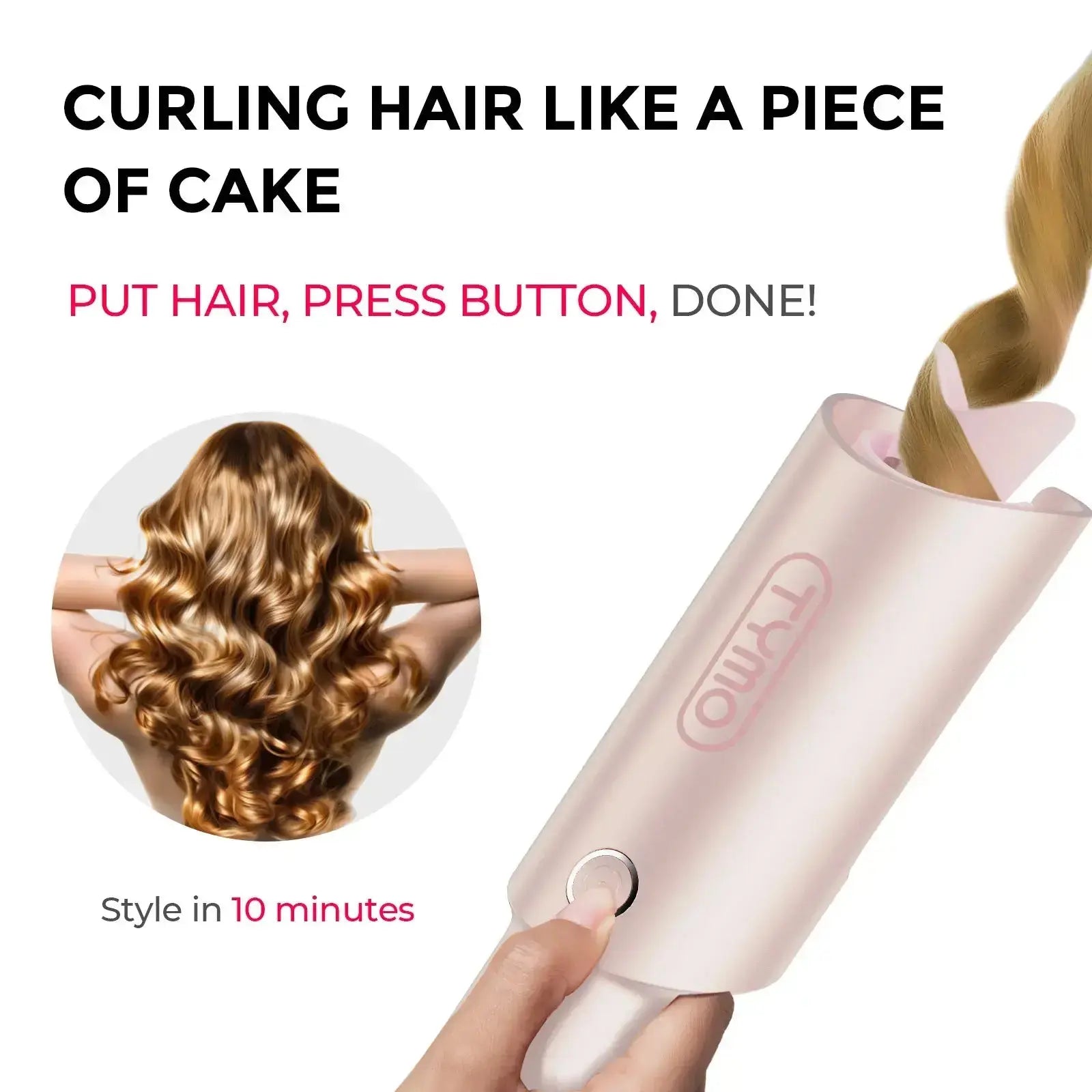 Tymo Curlpro Hair Styler - Professional Curling Iron for Perfect Beach Waves & Curls | Salon-Quality Styling Tool for Home Use | Great for Parties, Weddings & Everyday Hairstyles