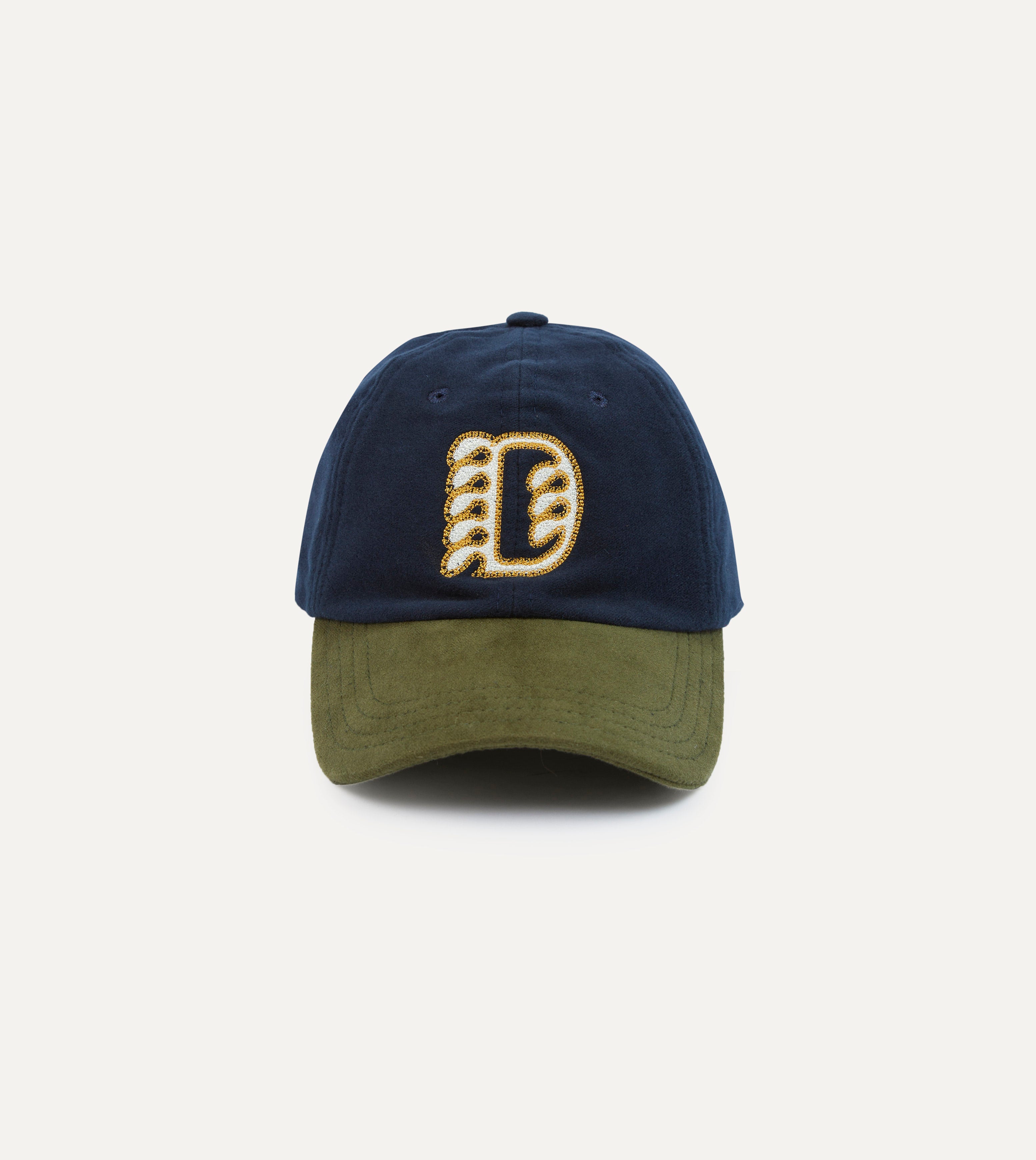 Stylish Navy & Olive Moleskin Baseball Cap for Men - Vintage Cotton Adjustable Dad Hat for Outdoor Activities, Sports & Casual Wear