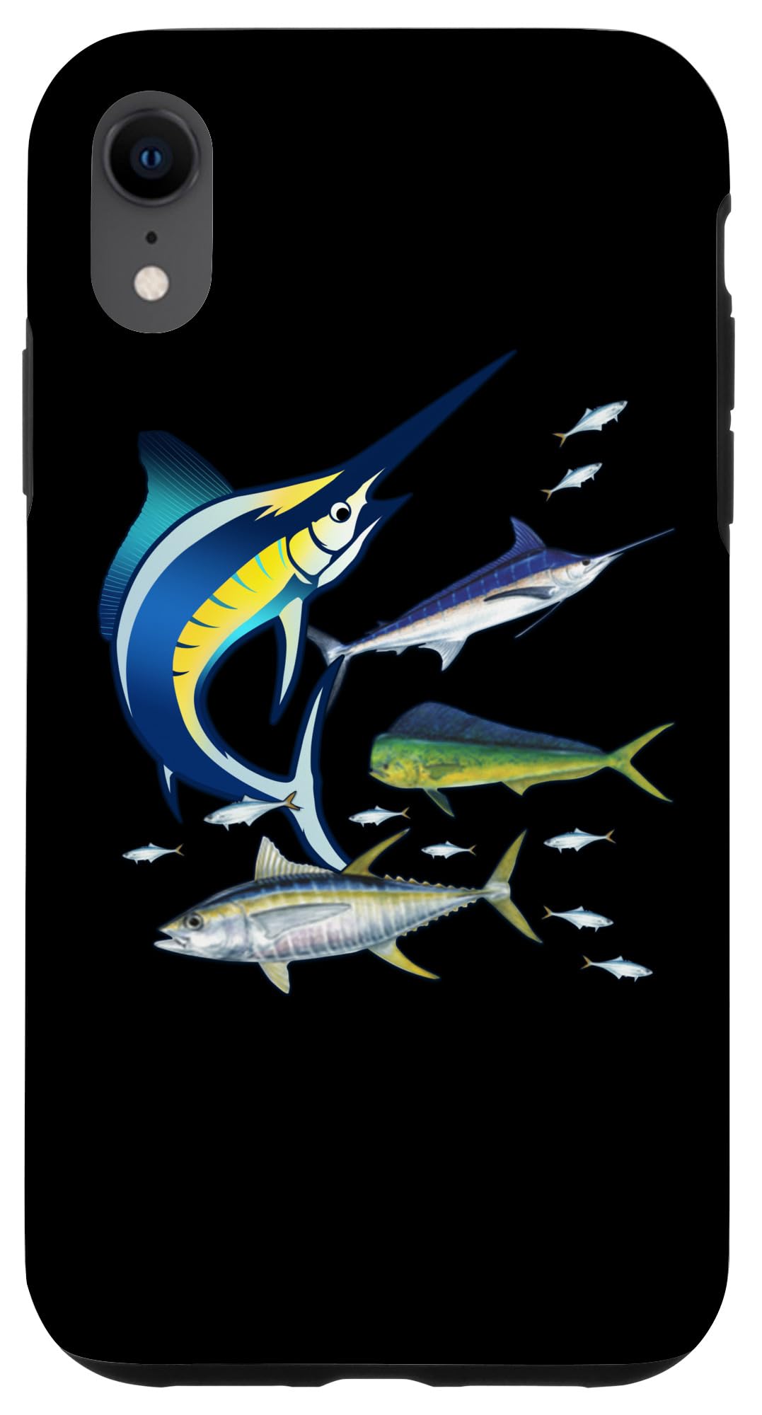 iPhone XR Waterproof Case - Saltwater Fish Design (Swordfish, Mahi Tuna, Kingfish) for Ocean Lovers | Perfect for Beach, Swimming & Underwater Photography