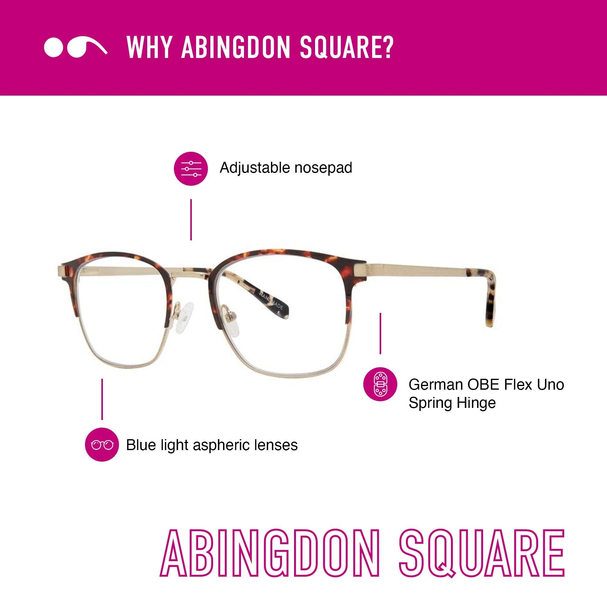 Scojo New York Abingdon Square Blue Light Blocking Reading Glasses - Handmade Anti-Scratch Readers for Women & Men - Perfect for Computer Work, Reading & Screen Time