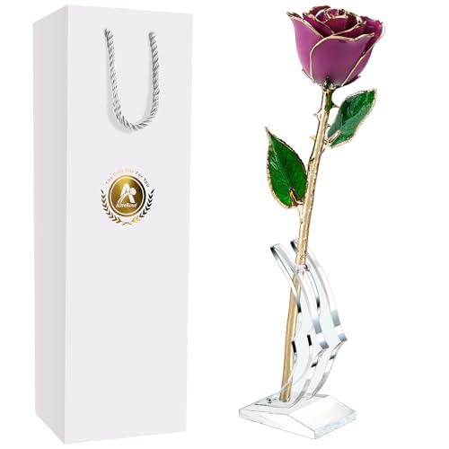 B4. Purple Handmade Rose White Stand