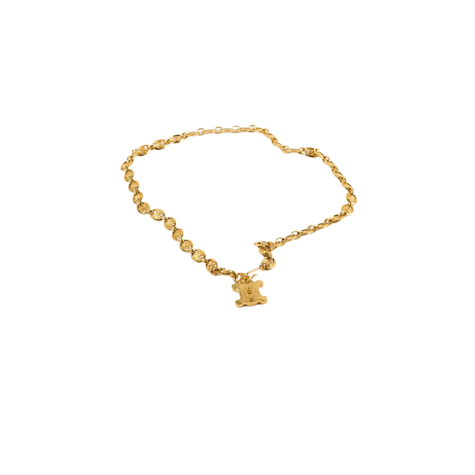 Celine Triomphe Logo Belt in Gold - Size 90 | Luxury Designer Belt for Women | Perfect for Office, Party & Formal Occasions