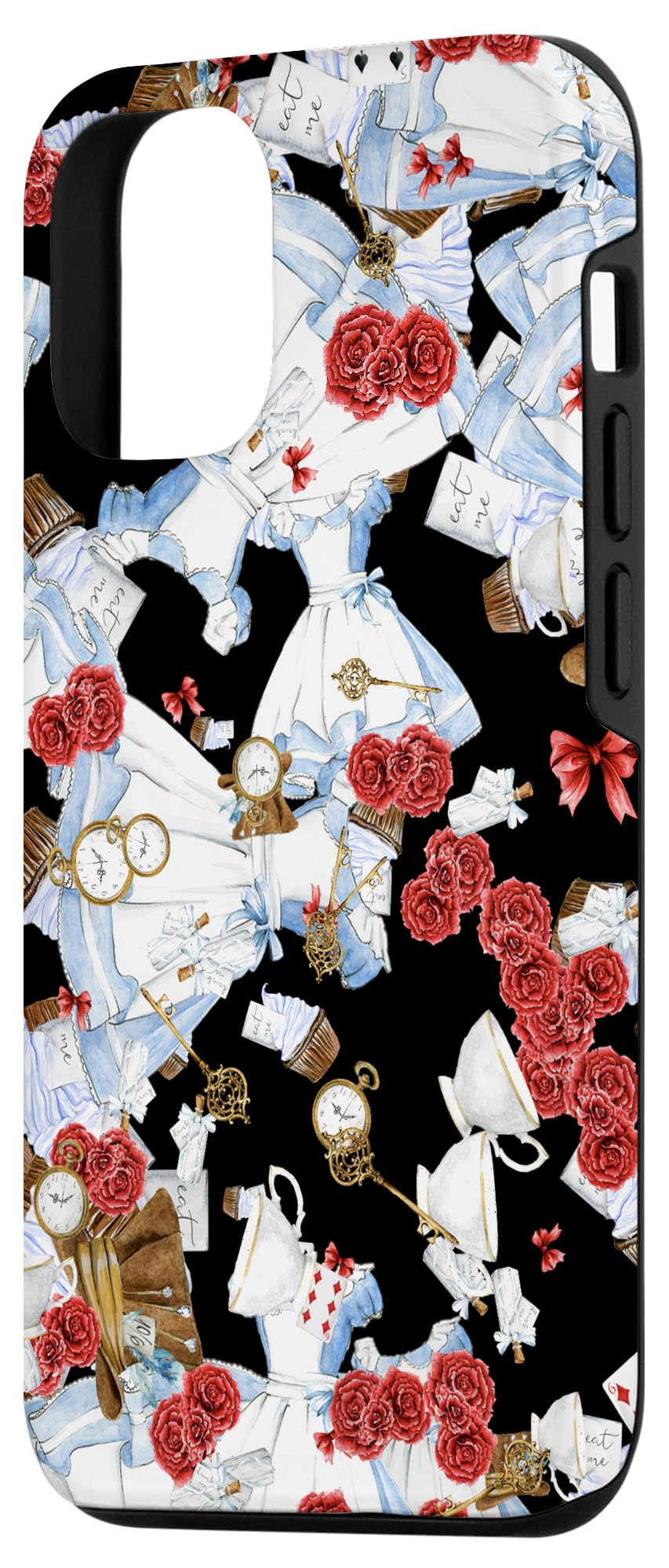 iPhone 12/12 Pro Alice in Wonderland Symbols Collage Case - Stylish Protective Cover for Daily Use, Travel, and Gift Giving