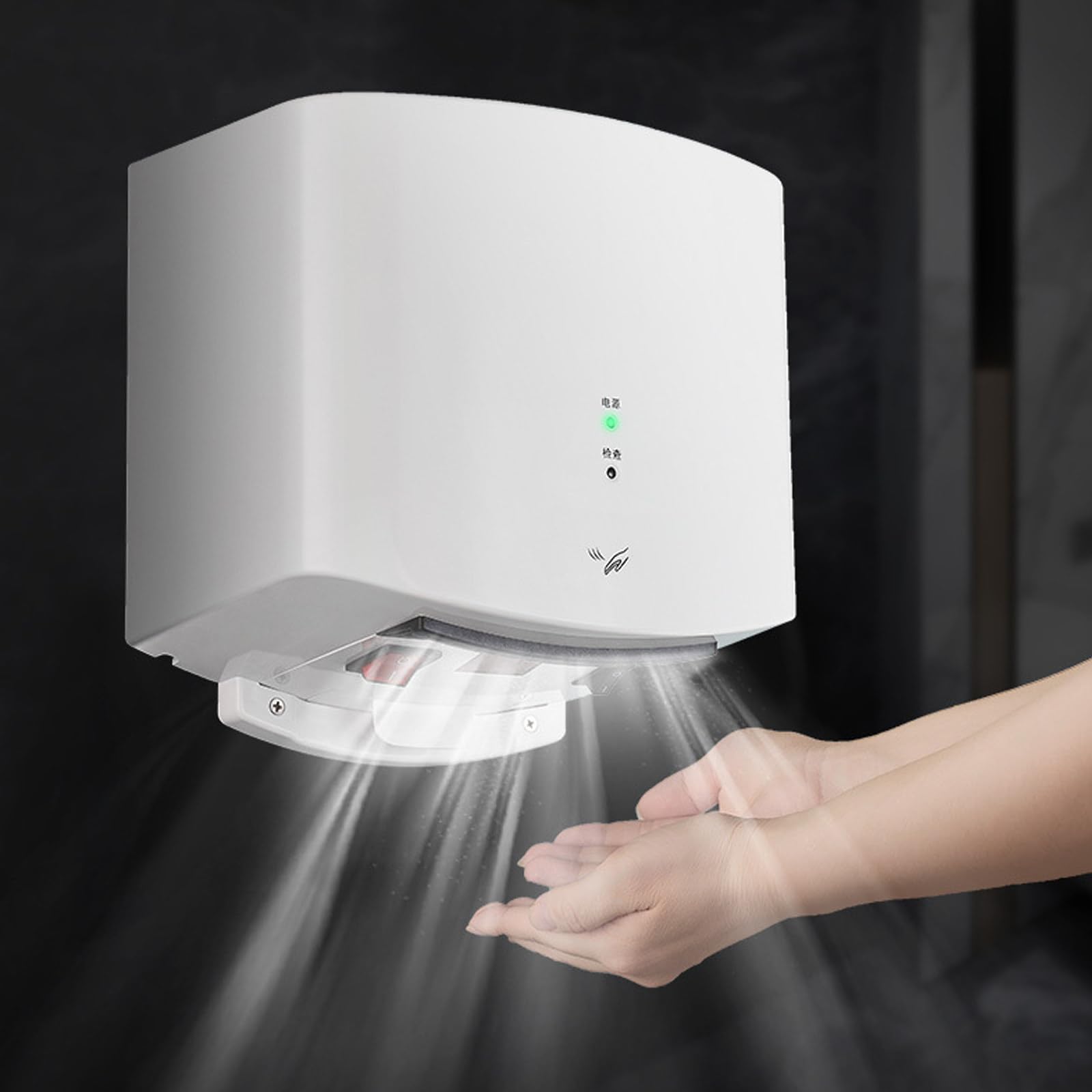 Automatic Commercial Hand Dryer - ABS Wall Mount Air Dryer with Filtration System for Toilets, Washrooms & WC - Gold Finish - Ideal for Hotels, Restaurants, and Public Restrooms