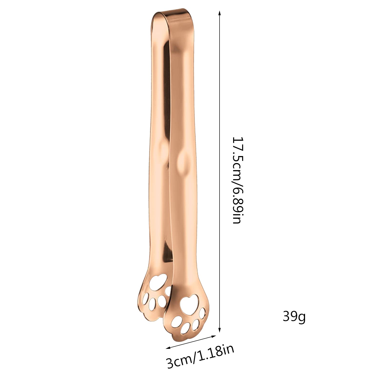 Premium Stainless Steel Ice Tongs - Non-Slip Kitchen & Bar Utensil for Ice Cubes, Sugar, Bread, Tea & Food Serving | Gold Finish | Perfect for Cocktail Parties, Home Bars & Elegant Dining