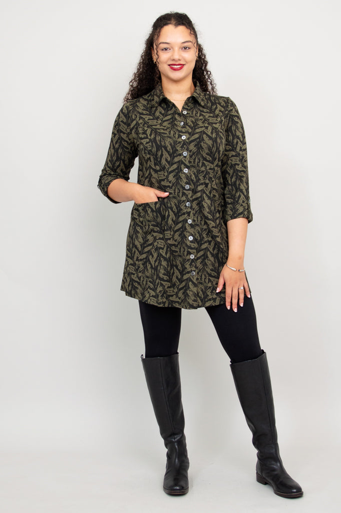 Charlie Tunic in Greenwood Bamboo Fabric - Women's Eco-Friendly Summer Top for Casual Wear & Beach Outfits