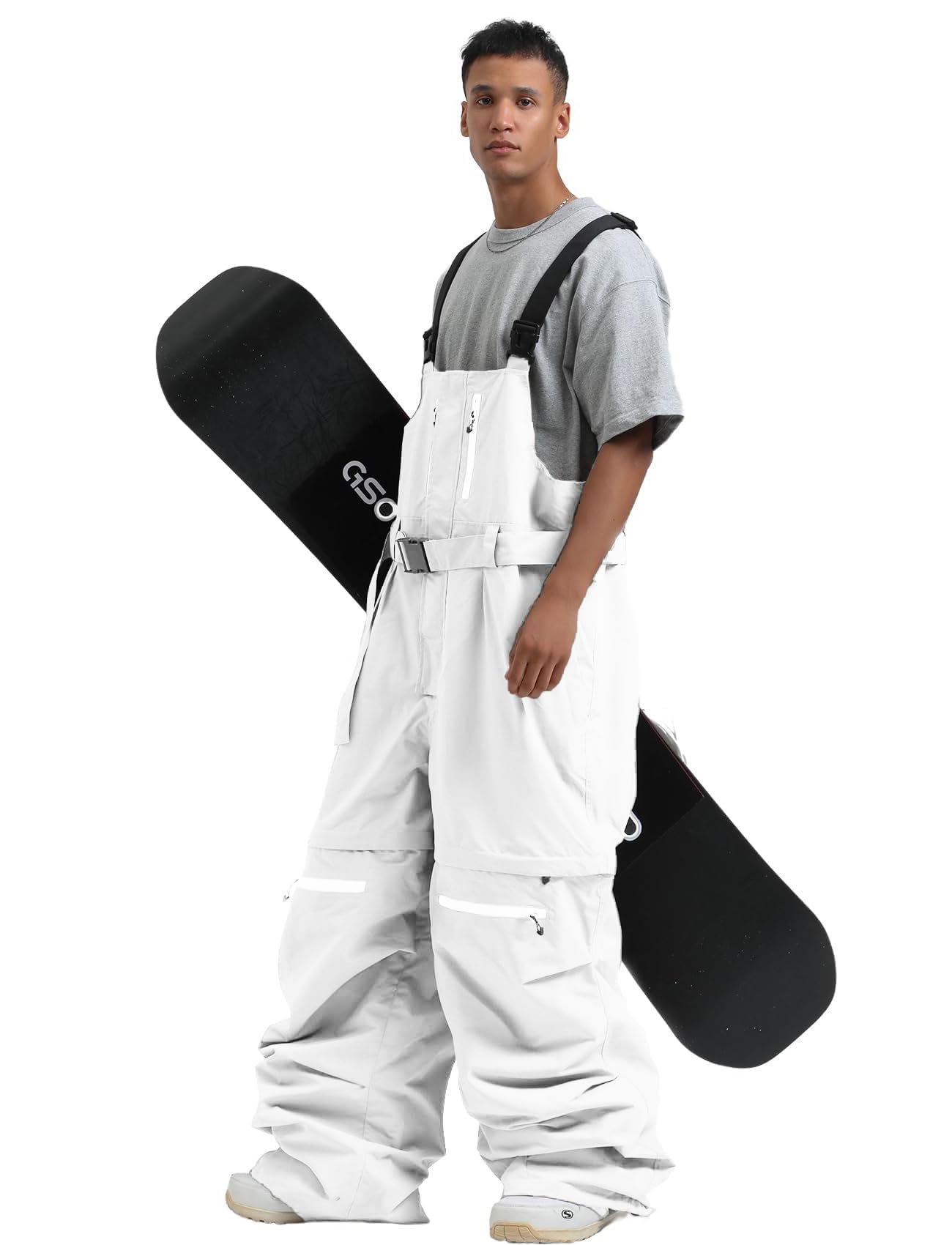 GSOU SNOW Women's Waterproof Insulated Ski Pants - Baggy Snowboard Bib Overalls for Winter Sports | Warm Windproof Snow Pants for Skiing, Snowboarding & Outdoor Activities