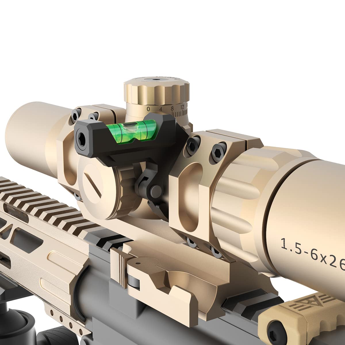 Tough Tactical Scope Bubble Level for Rifle - High Precision Anti-Slip Bubble Level for Hunting, Shooting & Outdoor Activities - Perfect for Rifle Scopes, Bows and Tactical Gear