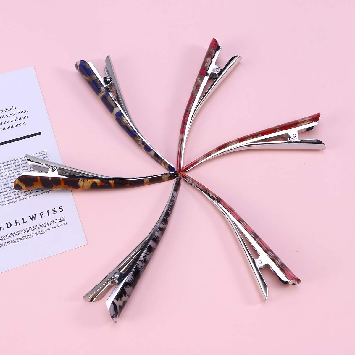 Alligator Teeth Hair Clips for Women - 6pcs Leopard Print Crocodile Hair Barrettes & Grip Claws (Random Colors) - Perfect for Parties, Cosplay, and Everyday Hairstyling
