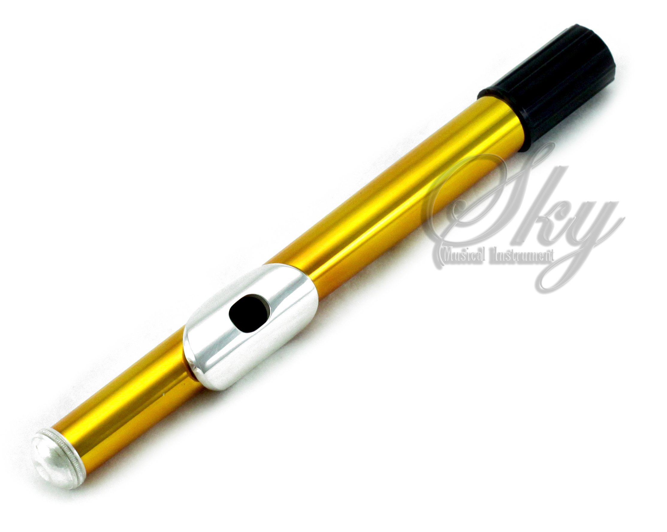 Professional Sky C Flute with Lightweight Case - Includes Cleaning Rod, Cloth, Joint Grease & Screwdriver | Yellow/Silver Closed Hole Design | Perfect for Beginners, Students & Band Performances