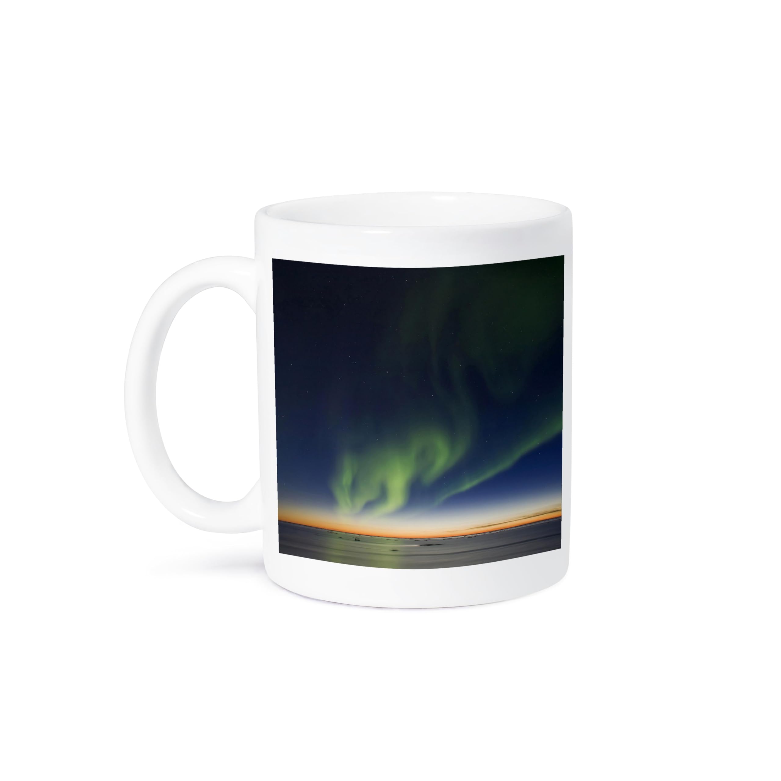 3D Rose Big Dipper Aurora Borealis Alaska USA Ceramic Mug - 15 oz White Coffee Cup with Unique Night Sky Design - Perfect for Hot Drinks, Office Use & Gift Giving
