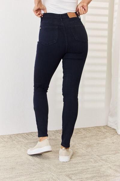 Judy Blue High Waisted Tummy Control Skinny Jeans for Women - Stretch Denim, Garment Washed, Comfort Fit (Plus Size Available) - Perfect for Work, Date Night & Casual Outings
