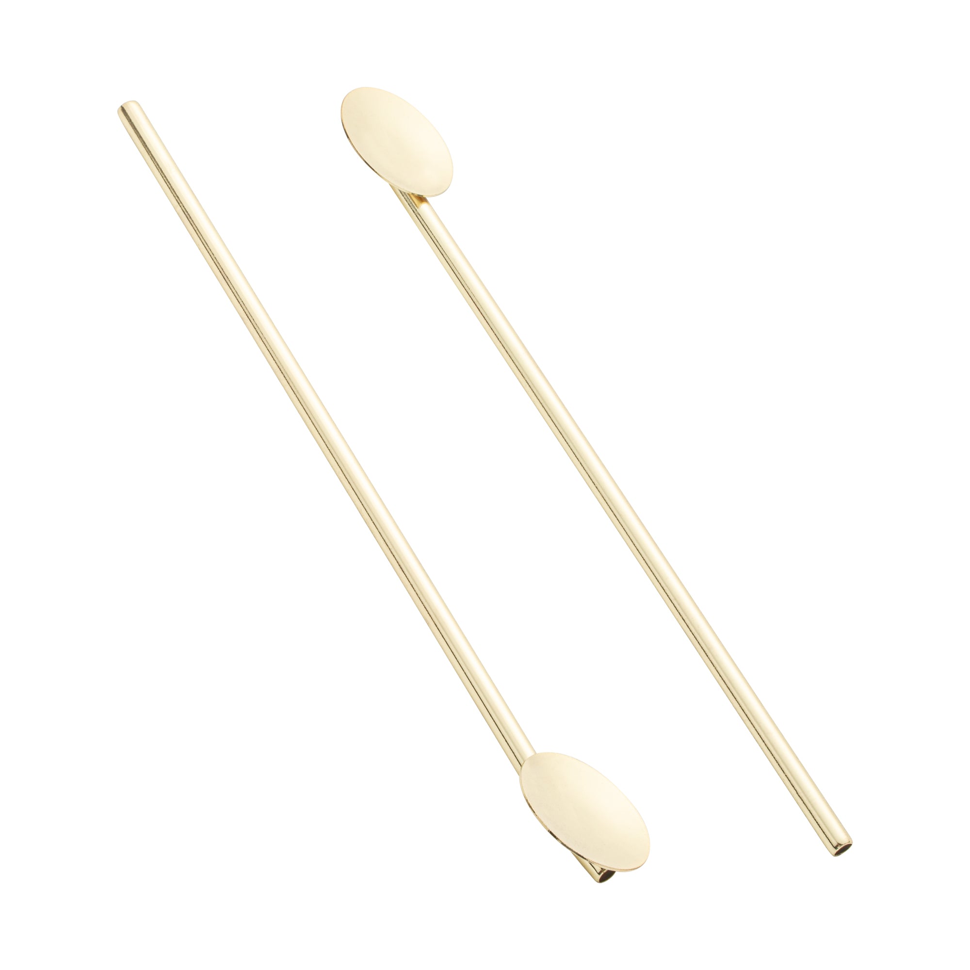 Bar Lux Gold Plated Stainless Steel Julep Spoon Straw - 7.5 Inch Cocktail Stirring Spoon - Set of 2 - Perfect for Mint Juleps, Cocktails & Iced Coffee