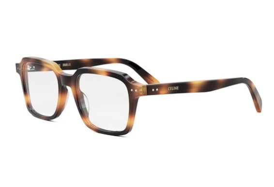 Celine THIN CL50139I 053 Shiny Havana Geometric Men's Eyeglasses - Premium Designer Sunglasses for Men with UV Protection - Perfect for Outdoor Activities, Driving & Fashion Statement