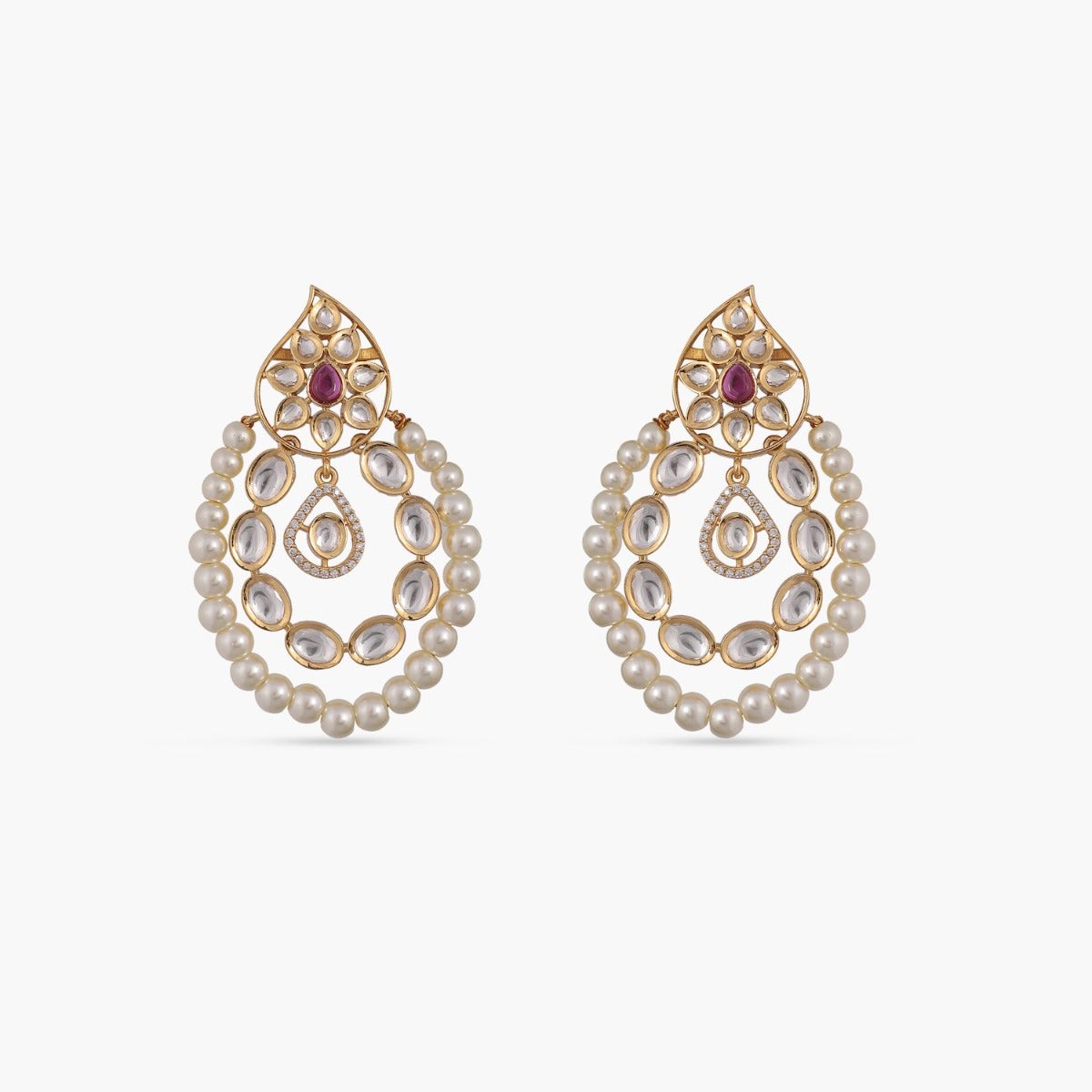 Naviya Kundan Necklace Set for Women - Indian Bridal Jewelry - Traditional Ethnic Necklace with Matching Earrings - Perfect for Weddings, Parties & Festive Occasions