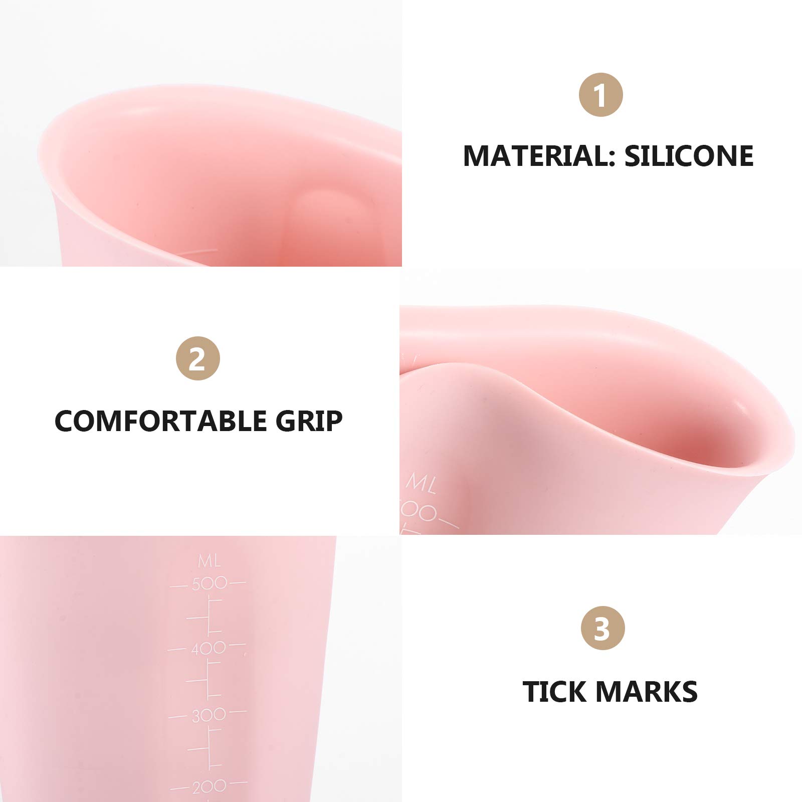 1pc Silicone Graduated Measuring Cups Set for Baking - Heat Resistant Kitchen Tools for Liquid & Dry Ingredients - Perfect for Cooking, Baking & Meal Prep
