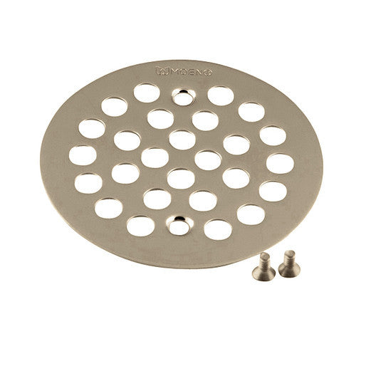 Moen 4-1/4 Inch Brushed Nickel Shower Drain Cover - Model 101664BN - Rust-Resistant Bathroom Drain Grate for Showers and Bathtubs