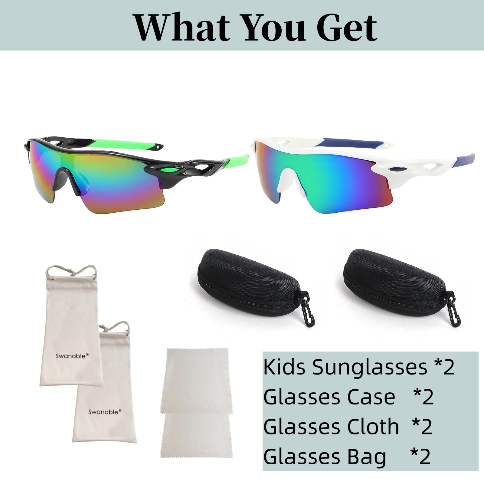 UV400 Polarized Kids Sunglasses for Boys & Girls Ages 3-12 - Baseball, Softball, Cycling & Golf Sunglasses for Youth - Perfect for Outdoor Sports & Summer Activities