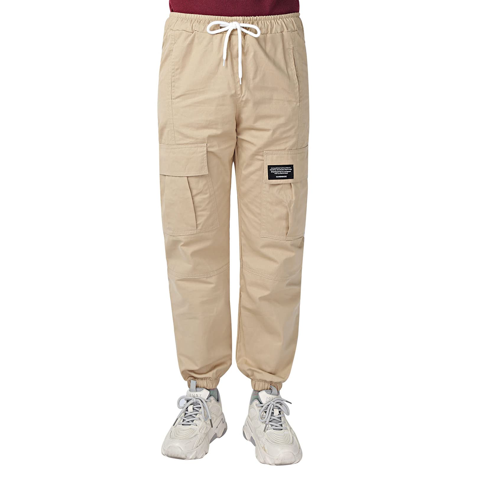 YiZYiF Girls' Cargo Jogger Pants - Loose Fit Hip Hop Dance Sweatpants with Pockets | Summer Casual Streetwear for Kids | Perfect for Dance Practice, Playdates & Everyday Wear