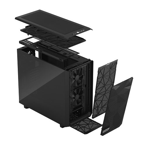 Meshify 2 Dark Tempered Glass E-ATX PC Case - Spacious Full Tower for High-End Gaming Rigs (Supports up to 285mm GPUs) - Premium Black Design for Ultimate Gaming Setup & Workstation Builds