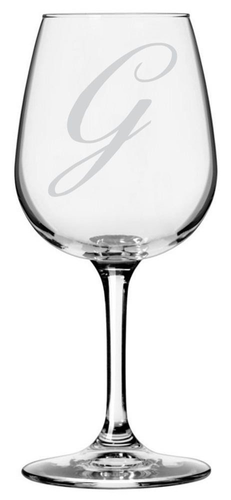 Monogram Wine Glass 12.75oz - Letter G for Gifts & Parties