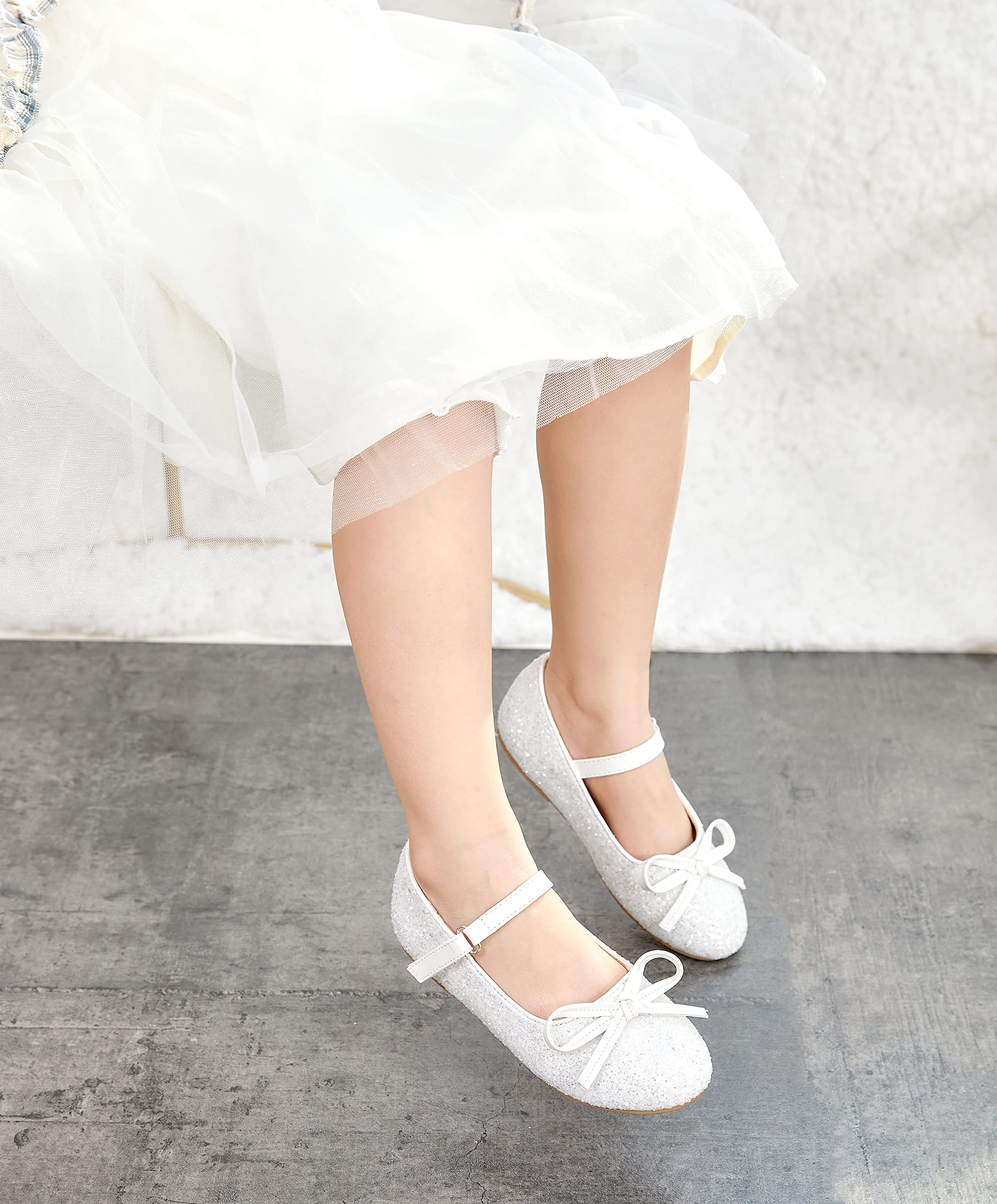 THEE BRON Toddler Girls Mary Jane Flats - Cute Ballerina Dress Shoes for Little Girls - Perfect for Weddings, Parties & Special Occasions