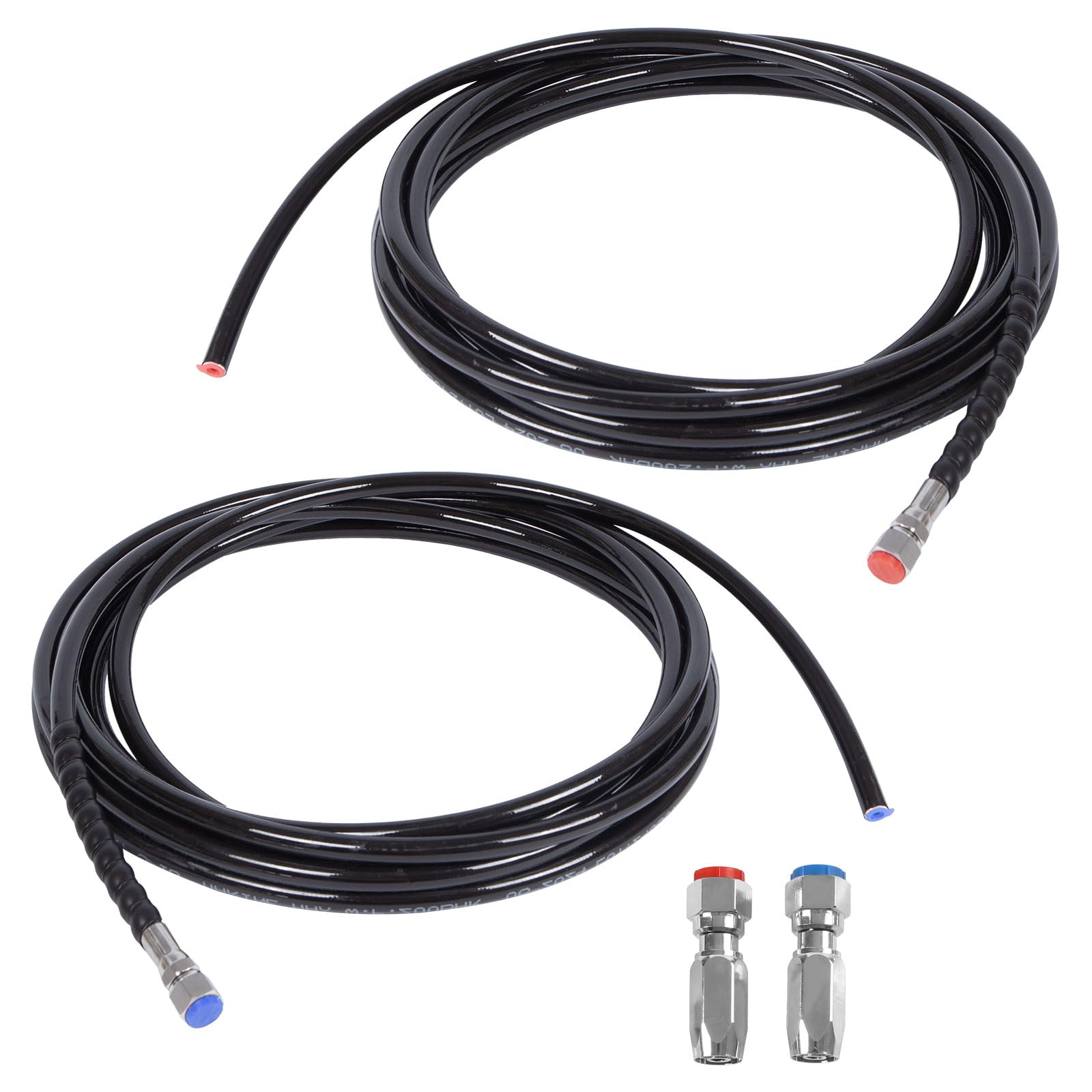 2-Piece 18Ft Universal Hydraulic Steering Hose Replacement Kit with Stainless Steel Quick Connector - Compatible with Seastar & Teleflex Steering Systems - Perfect for Boat, Yacht & Marine Steering Repairs