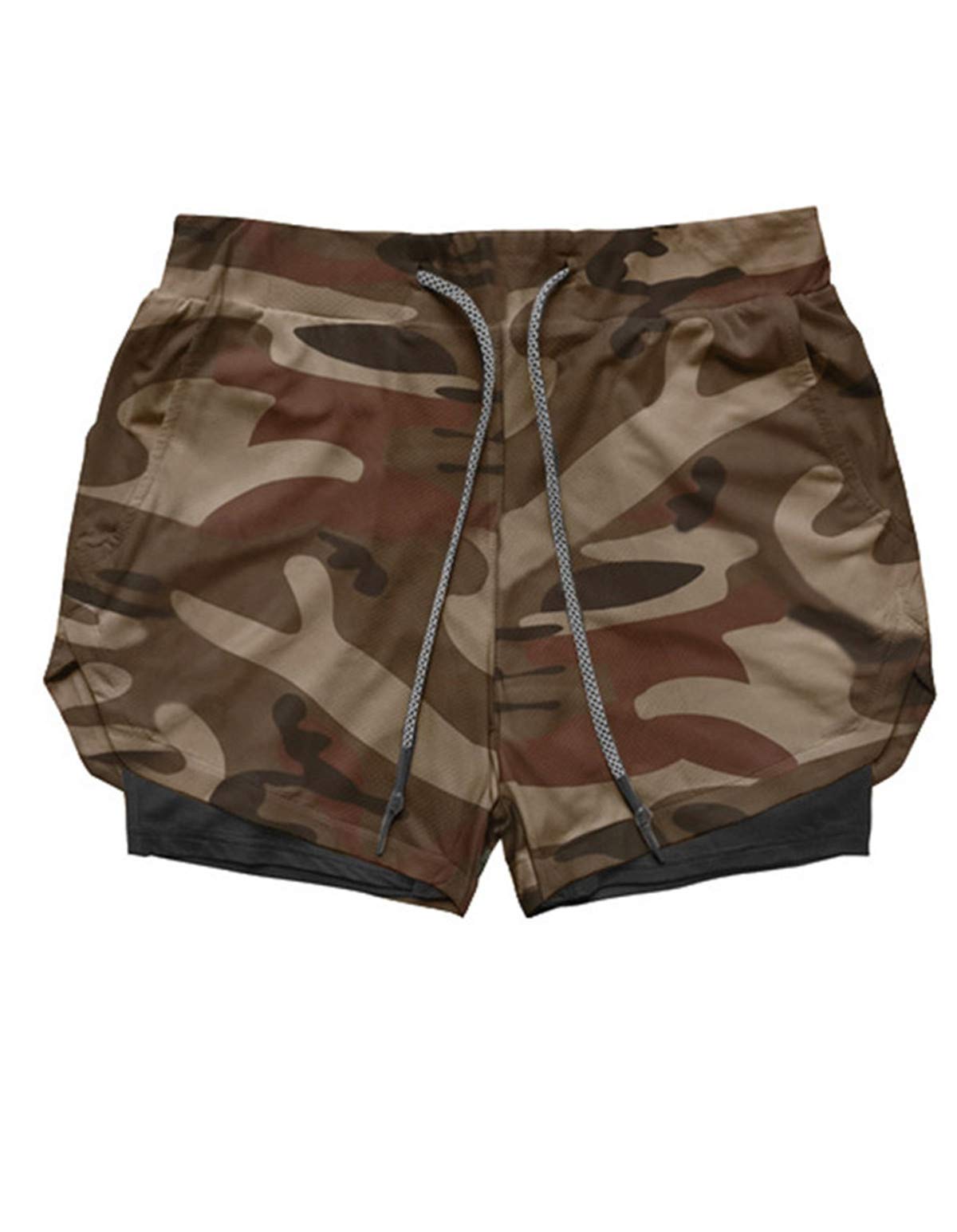 HARGLESMAN Men's 2-in-1 Running Shorts - Quick Dry Gym Workout Shorts with Phone Pocket for Men - Perfect for Jogging, Training & Outdoor Activities