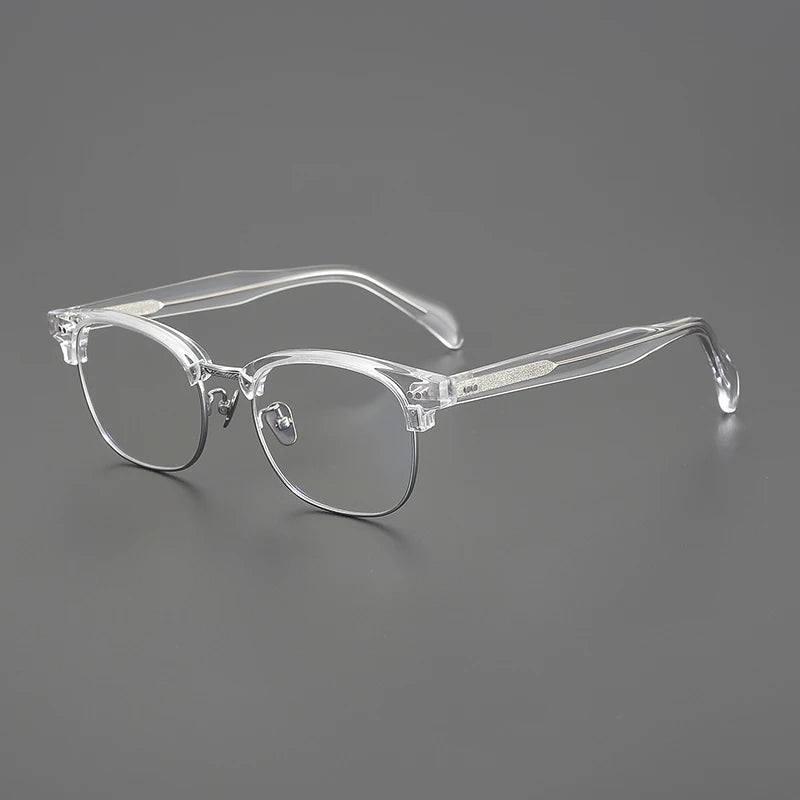 Stylish Black Unisex Full Rim Big Square Titanium Acetate Eyeglasses Frame 91109 - Perfect for Work, Reading & Fashion Accessories