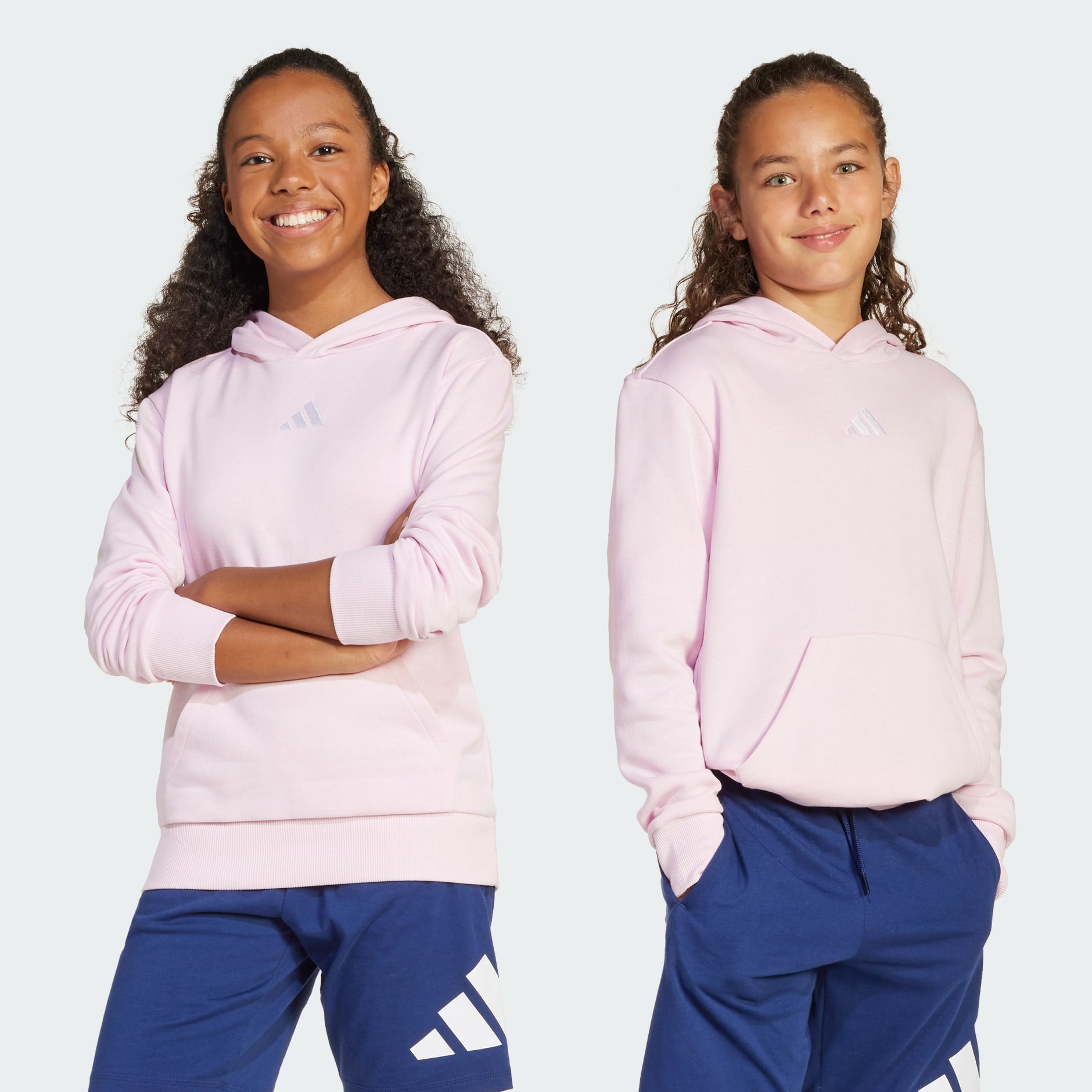 Adidas Kids' Essentials Fleece Pink Hoodie - Soft & Cozy Pullover for Boys & Girls - Perfect for School, Playdates & Outdoor Activities