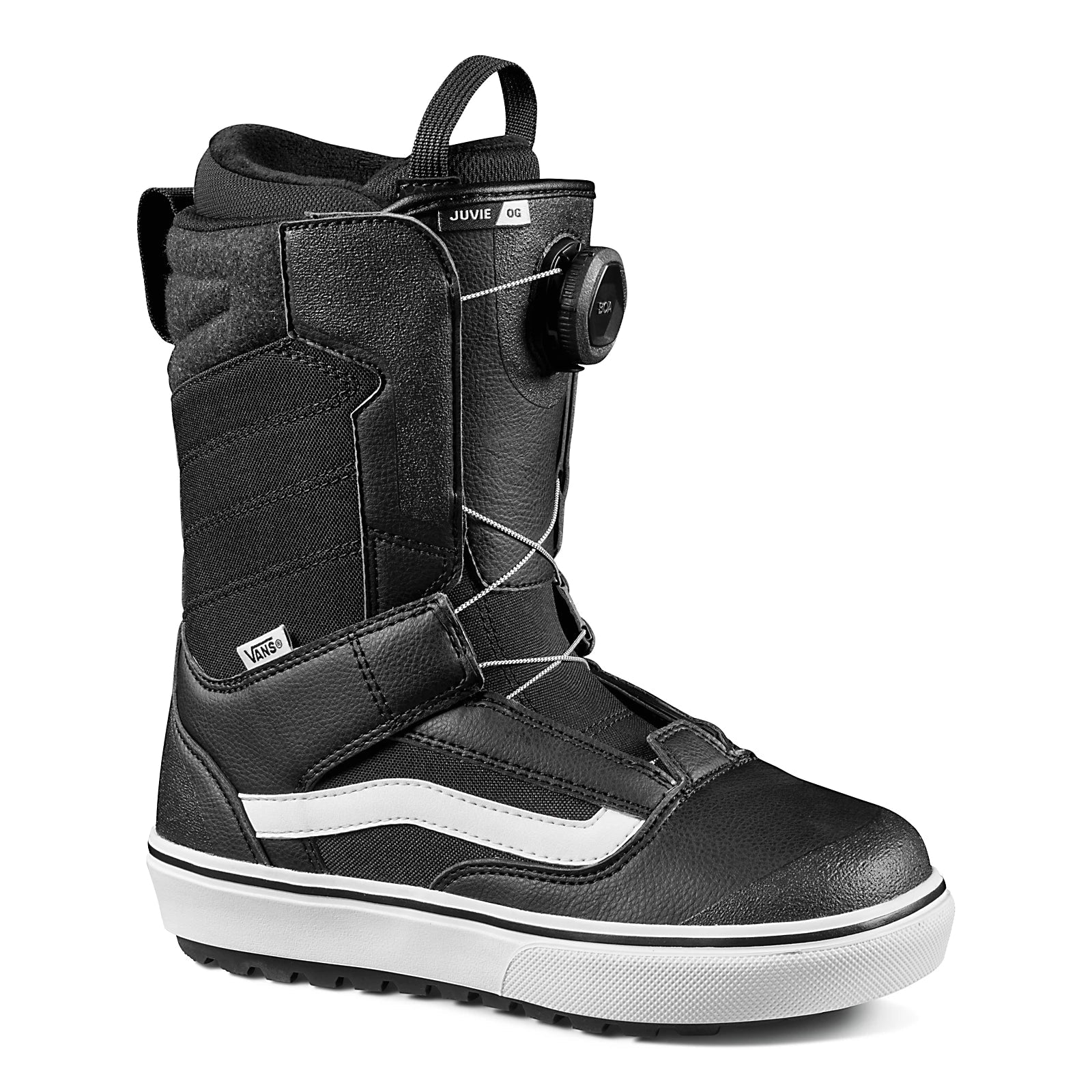 VANS Youth Juvie OG Snowboard Boots for Kids - Black/White (2025) - Warm Winter Snowboarding Shoes for Boys & Girls | Perfect for Ski Resorts & Mountain Adventures