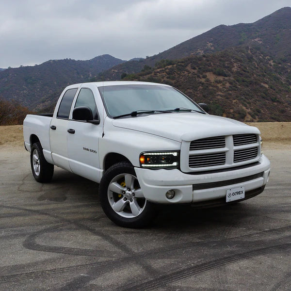 AlphaRex PRO Projector Headlights (Alpha Black) for Dodge Ram 1500 (2002-2005) & 2500/3500 (2003-2005) - High-Performance LED Headlights for Off-Road & Night Driving