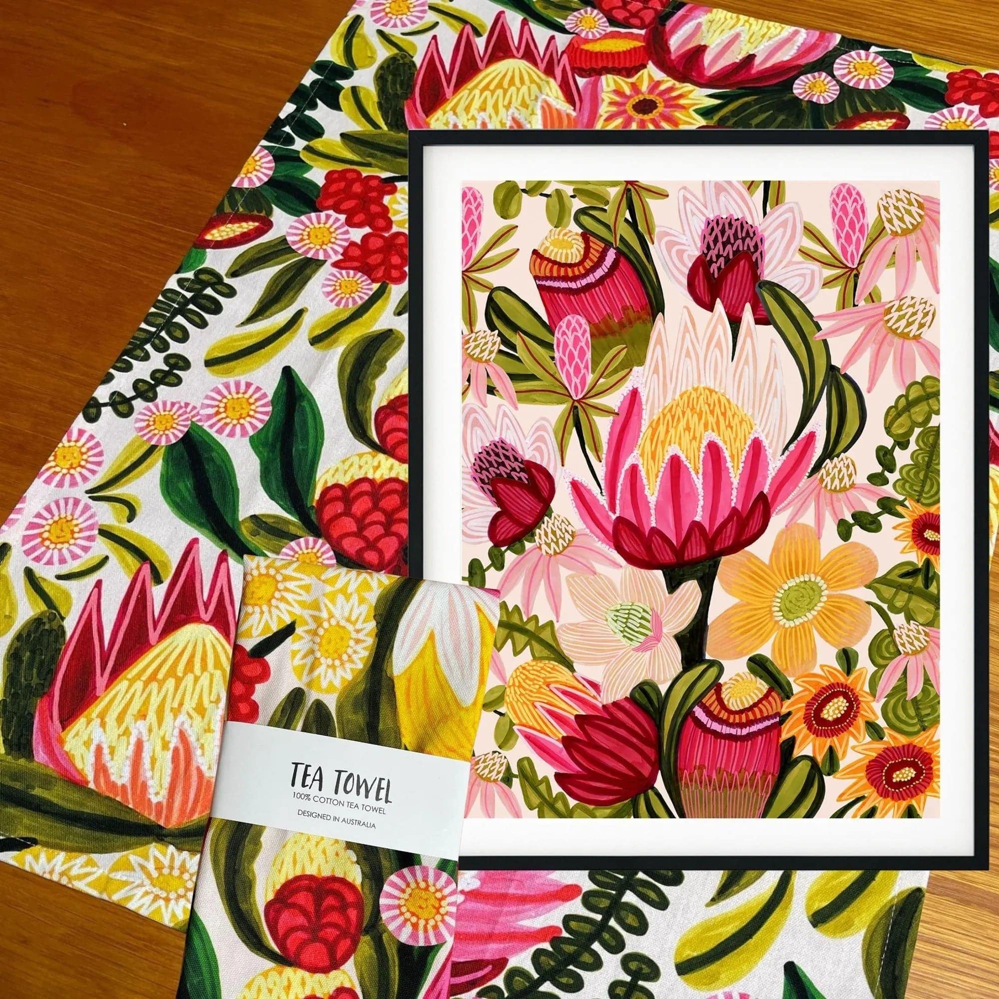 King Proteas Botanical Wall Art Gift Set - Handmade Floral Decor for Home, Office & Wedding - Perfect for Living Room, Bedroom & Event Decorations