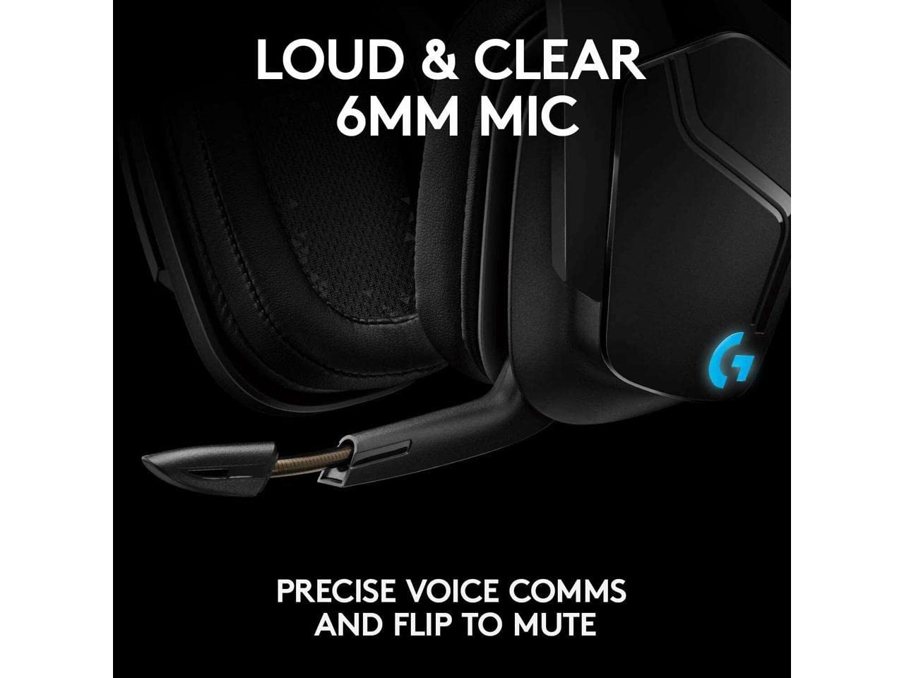 Logitech G935 Wireless Gaming Headset with DTS:X 7.1 Surround Sound, LIGHTSYNC RGB Lighting - Black & Blue (Renewed) - Perfect for PC Gaming, Streaming & Esports