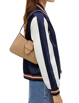 Coach Eliza Leather Shoulder Bag with Leather-Covered Closure - Perfect for Work, Travel & Everyday Use
