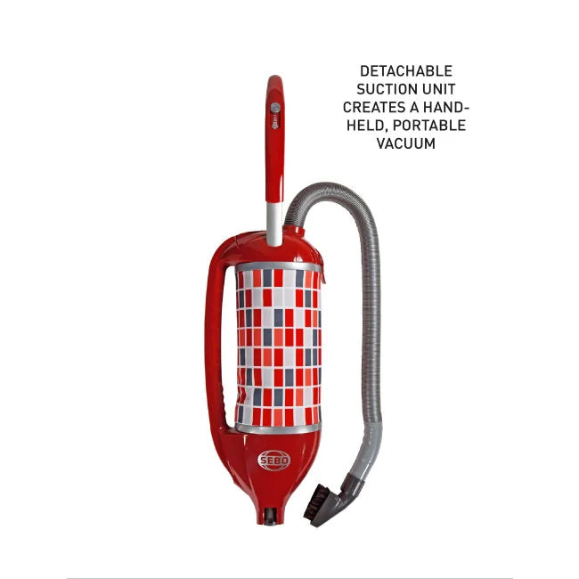 SEBO Premium Felix 9809AM Rosso Upright Vacuum Cleaner - Powerful Suction for Pet Hair, Hardwood Floors & Carpets - Perfect for Home Cleaning & Allergy Relief
