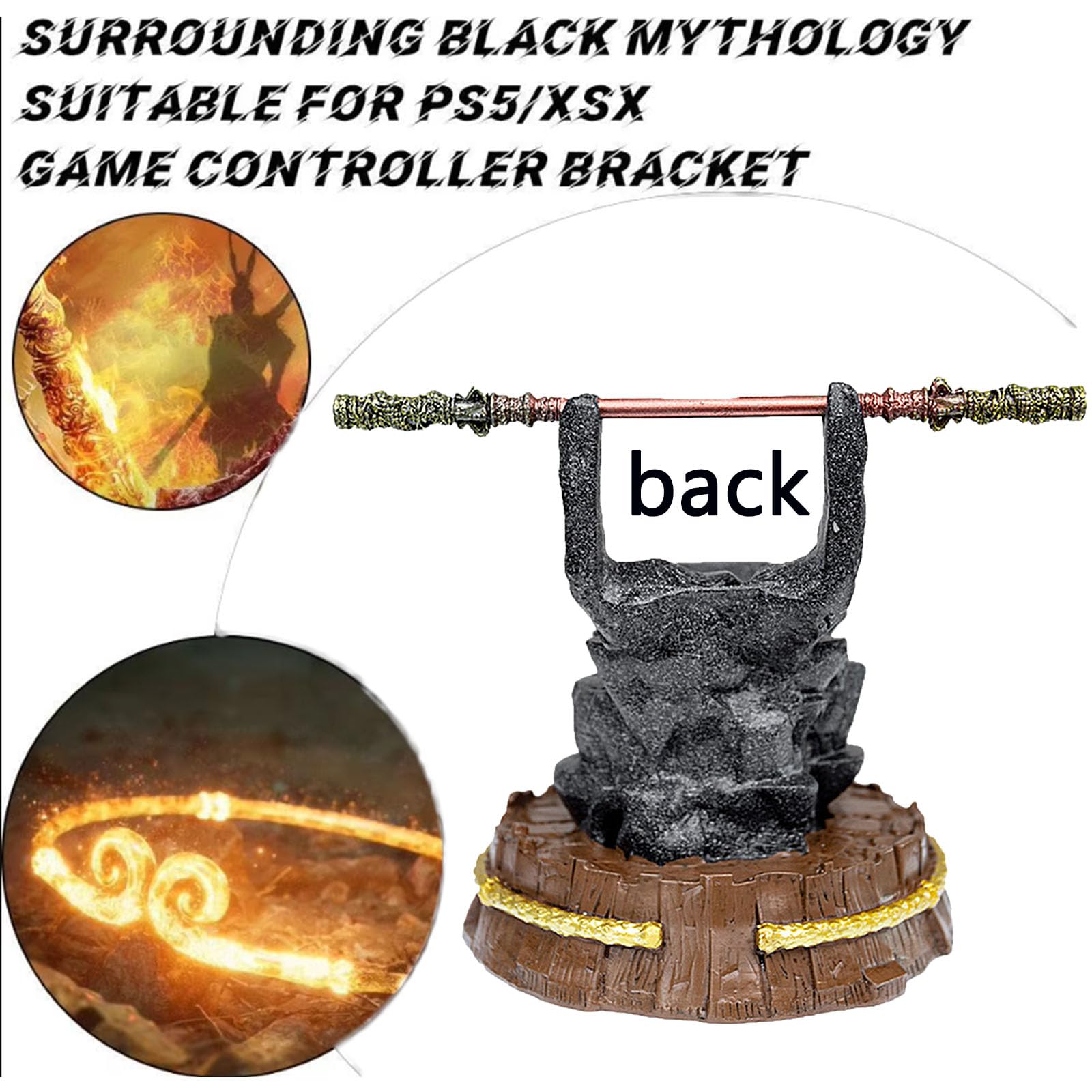 Black Myth: Xbox ONE PS5 PS4 PC Game Controller Stand - Detachable Bronzecloud Ruyi Staff Design for Steelseries Steam & More | Desktop Gaming Accessories Organizer | Perfect for Gaming Setups & Display Collections