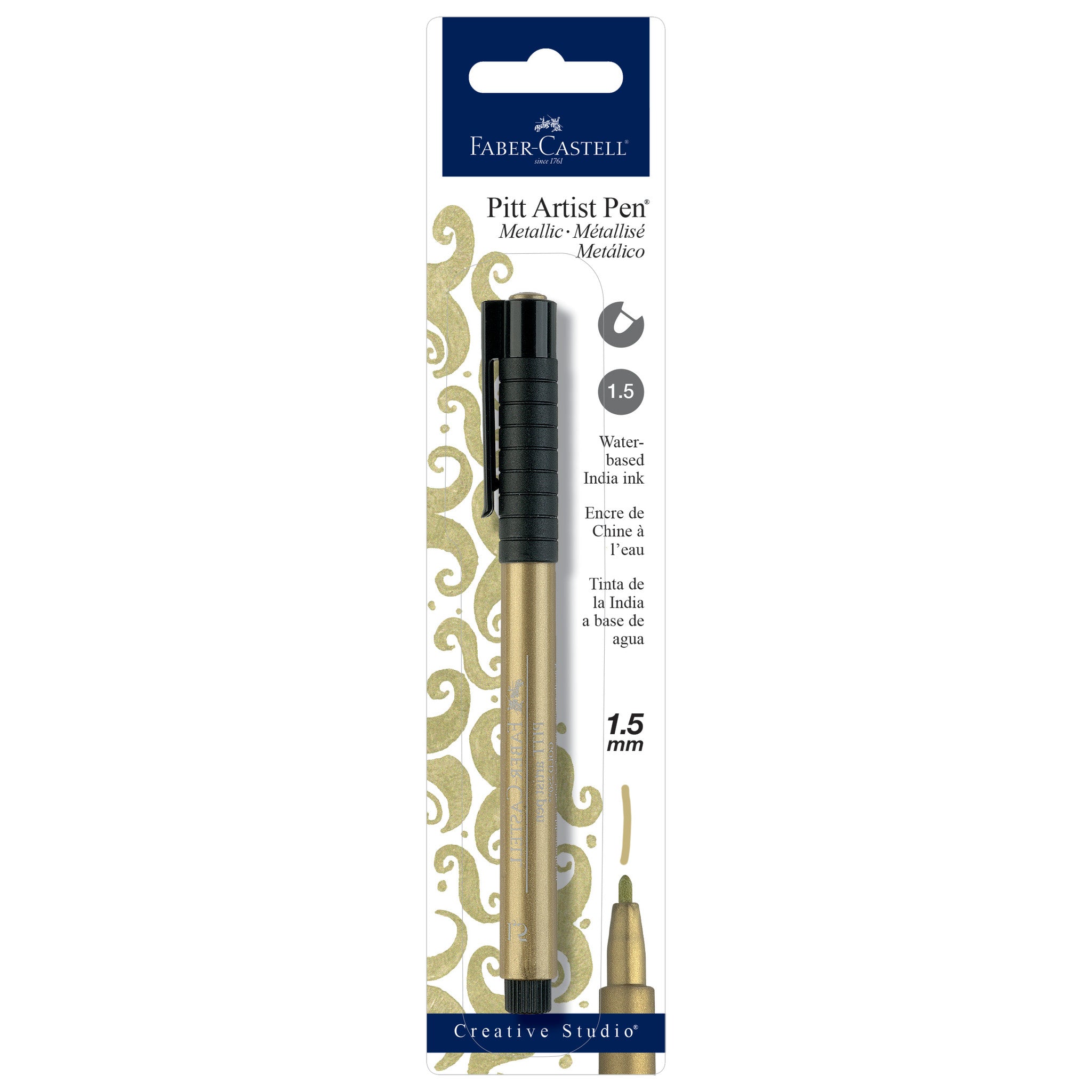 Pitt Artist Pen Metallic Gold #250 - Premium Quality Metallic Marker for Calligraphy, Illustration & DIY Crafts - Perfect for Art Projects, Scrapbooking & Hand Lettering