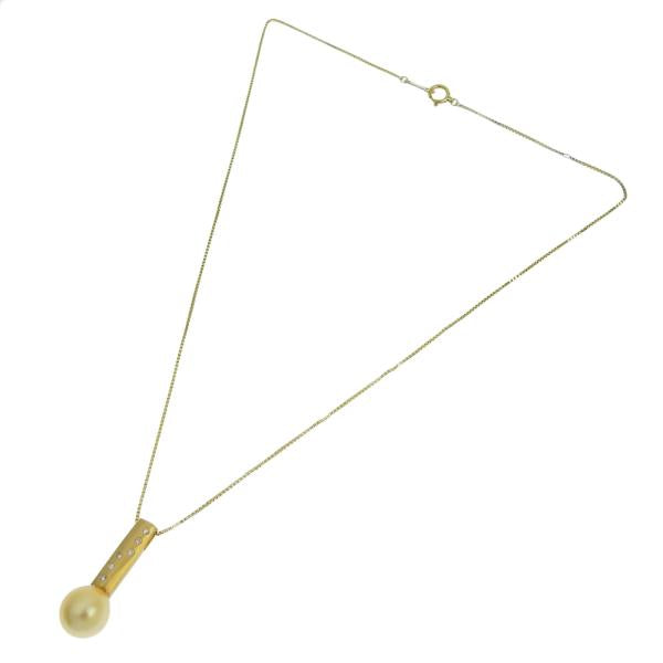 18K Gold Diamond Pearl Pendant Necklace - Luxury Vintage Jewelry for Women - Perfect for Weddings, Anniversaries & Special Occasions