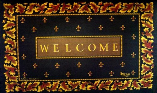 Regal Fleur De Lis Doormat - Elegant Welcome Mat for Front Door, Non-Slip Indoor/Outdoor Entryway Rug - Perfect for Home, Porch, Patio & Foyer Decor