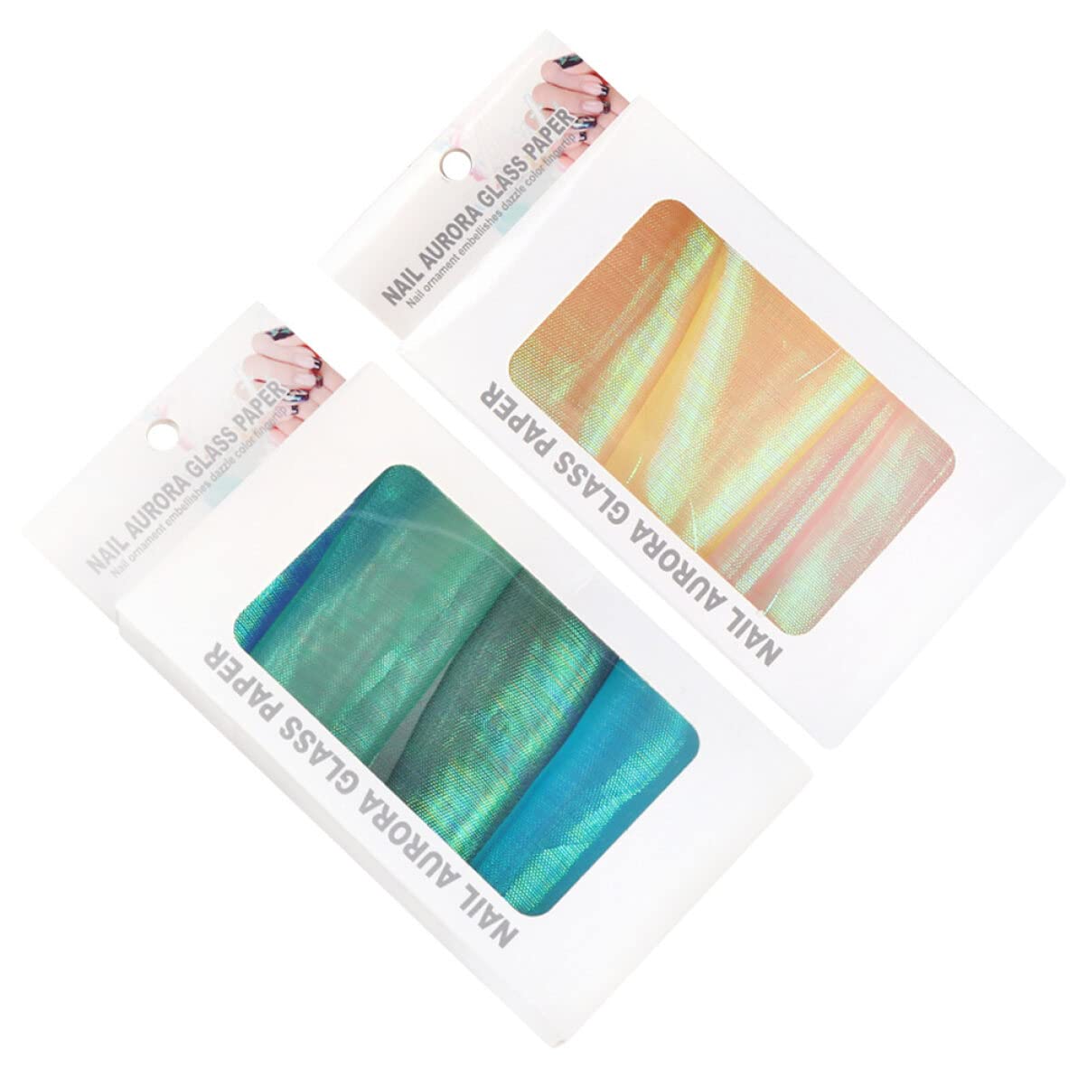 Lurrose 2pcs Reflective Glitter Nail Stickers Set - DIY Flame & Fluorescent Nail Decals for Toenails & Tips - Perfect for Parties, Night Events & Nail Art Designs