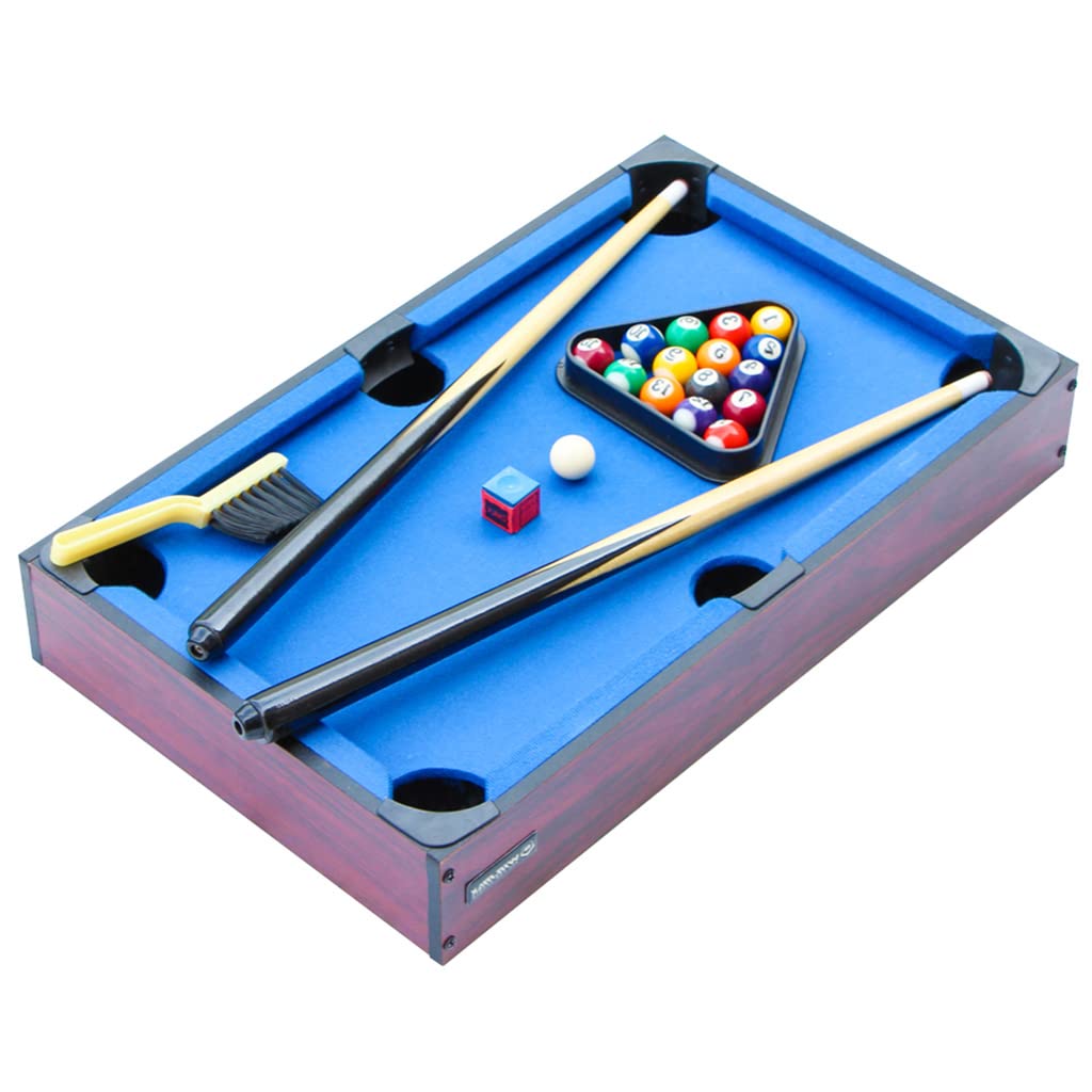 IFOYO Mini Table Top Pool - Portable Billiards Table Set with 15 Colored Balls, Cue Ball, 2 Pool Sticks, Rack Triangle & Brush - Fun Indoor Game for Home, Office, Parties & Kids Playroom