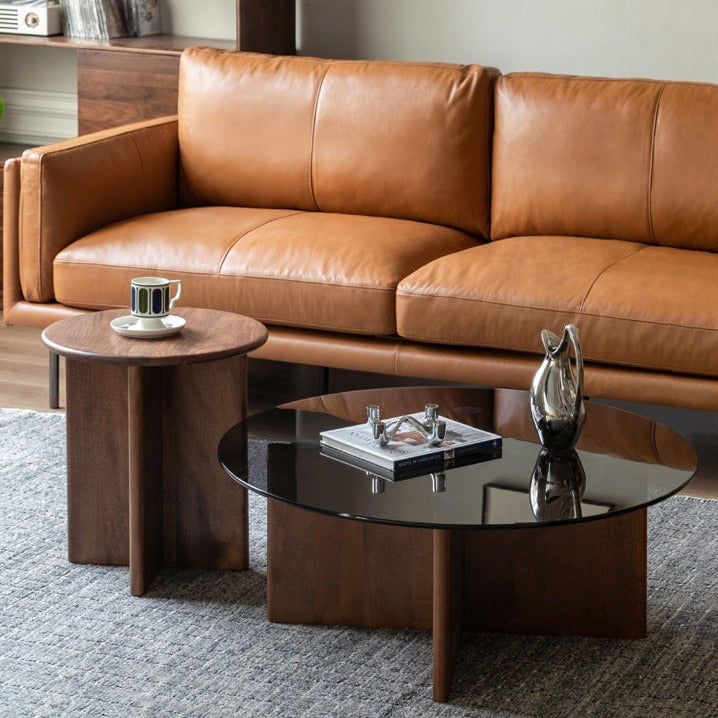 Black Walnut Round Coffee Table with Storage - Modern Living Room Furniture for Small Spaces | Perfect for Apartments, Dorms & Cozy Homes