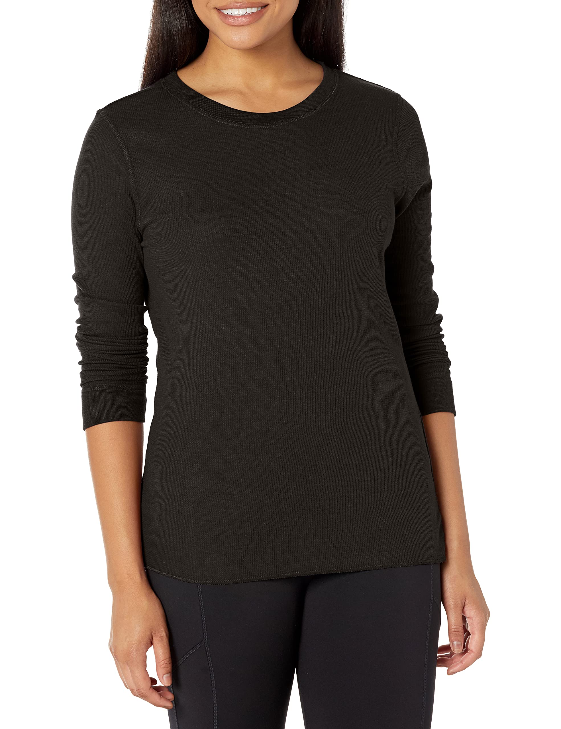 Fruit of the Loom Women's Micro Waffle Premium Thermal Underwear Tee Shirt - Soft Warm Base Layer for Winter, Cold Weather & Layering Outfits